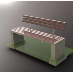 Soliņš uz betona kājām ar atzveltni